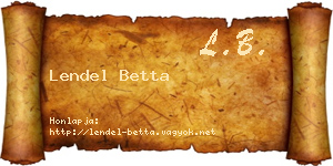 Lendel Betta névjegykártya